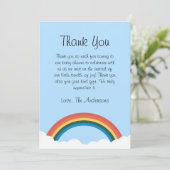 Rainbow en Cloud Baby shower bedankje Bedankkaart (Staand voorkant)