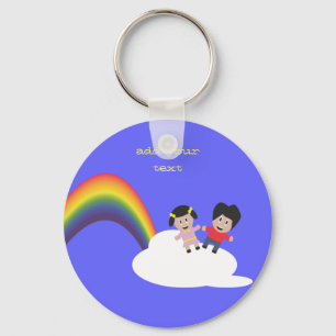 Rainbow en Clouds Friendship Sleutelhanger