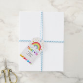 Rainbow en Faux Gold Glitter Gift Label Cadeaulabel (Met Touw)