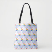 Rainbow en glimlach Cloud Pattern Cute Draagtas (Voorkant)