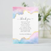 Rainbow en Gold Agate Boy Baby shower Bedankkaart (Staand voorkant)