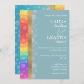 Rainbow en Gold Wedding Invitation Kaart (Voorkant / Achterkant)