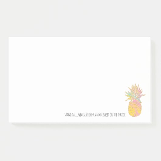 Rainbow en gouden anananasslestandaard Tall Draag Post-it® Notes (Voorkant)