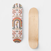 Rainbow en paddenstoelen Art Noveau Pattern Skateboard (Voorkant)