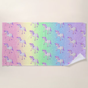Rainbow en 🦄 Unicorn Pattern Strandlaken
