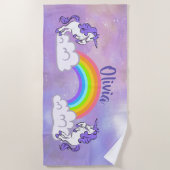 Rainbow en Unicorns Design Beach Towel Strandlaken (Voorkant)