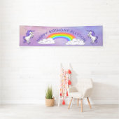 Rainbow en Unicorns Design Party-banner Spandoek (Insitu)