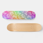 Rainbow en White Butterfly Motif Pattern Skateboard (Horizontaal)