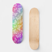 Rainbow en White Butterfly Motif Pattern Skateboard (Voorkant)