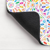 Rainbow Encirled Flower Pattern Boho Muismat (Hoek)
