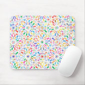 Rainbow Encirled Flower Pattern Boho Muismat (Met muis)