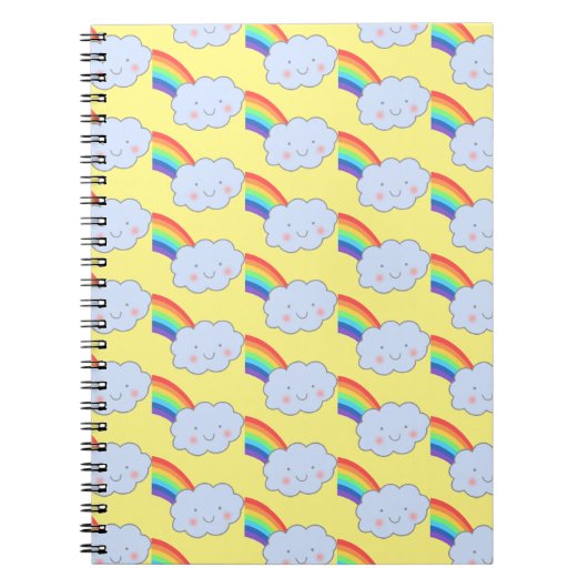 Rainbow et Cloud Cute Carnet Motif moderne (Devant)