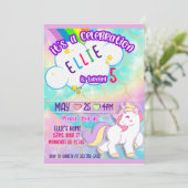 Rainbow et Unicorn Invitation à la fête d'annivers (Debout devant)