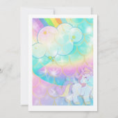 Rainbow et Unicorn Invitation à la fête d'annivers (Dos)