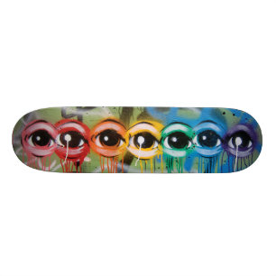 Rainbow Eyez Drip Skateboard
