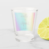 Rainbow Fade Colorful Personalized Weddenschap Shot Glas (Achterkant)