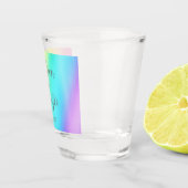 Rainbow Fade Colorful Personalized Weddenschap Shot Glas (Rechts)