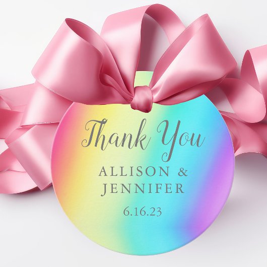 Rainbow Fade  kleurengradiënt zomerbruiloft Bedankjes Labels