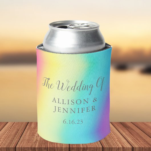 Rainbow Fade Personalized LGBTQ Weddenschap Blikjeskoeler