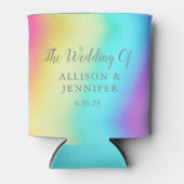 Rainbow Fade Personalized LGBTQ Weddenschap Blikjeskoeler (Voorkant)