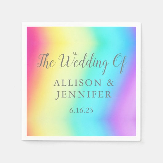 Rainbow Fade Personalized LGBTQ Weddenschap Servet (Voorkant)