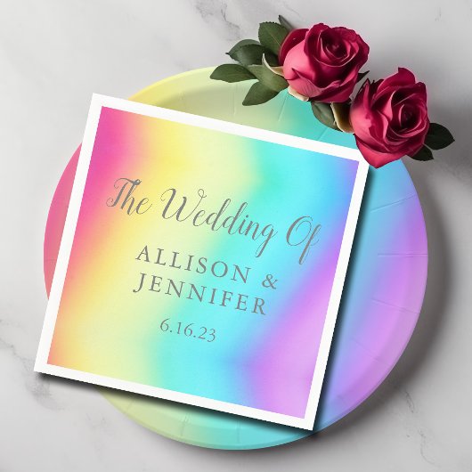 Rainbow Fade Personalized LGBTQ Weddenschap Servet
