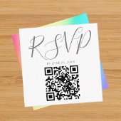 Rainbow Fade Simple Chic QR Code Weddenschap RSVP Informatiekaartje
