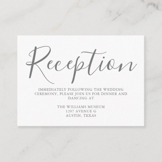 Rainbow Fade Simple Chic Typography Reception Informatiekaartje (Voorkant)
