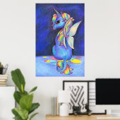 Rainbow Faerie Unicorn Poster (Thuiskantoor)