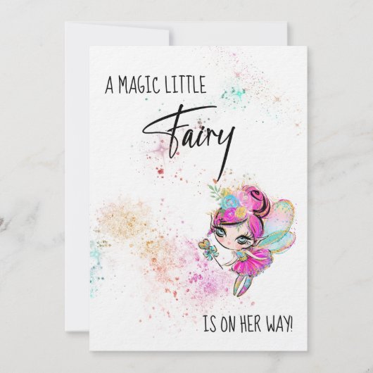 *~* Rainbow Fairy Baby shower magique Invitation (Devant)