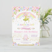 Rainbow Fairy Birthday Invitation Girl (Debout devant)