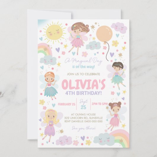 Rainbow Fairy Invitation Fairies Rainbows (Devant)