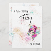 ** Rainbow Fairy Magic Baby shower uitnodiging (Voorkant / Achterkant)