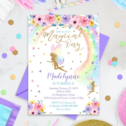 Rainbow Fairy uitnodiging