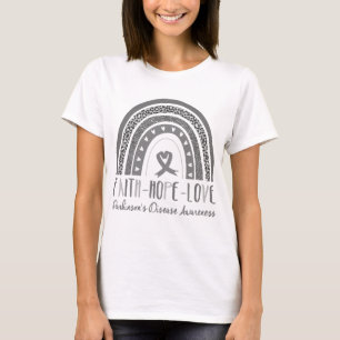 Rainbow Faith Hope Love Parkinson's Disease Awaren T-shirt