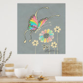 Rainbow Fantasy Butterfly Poster (Keuken)