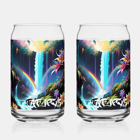 Rainbow Fantasy Forest Drinkware Set Blikvorm Glas (Voorkant)