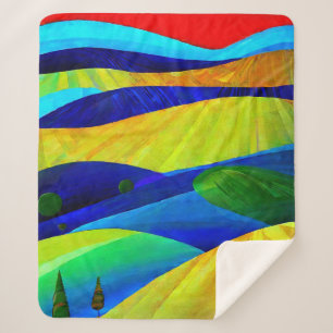 Rainbow Fantasy Hills Landschap Sherpa Deken