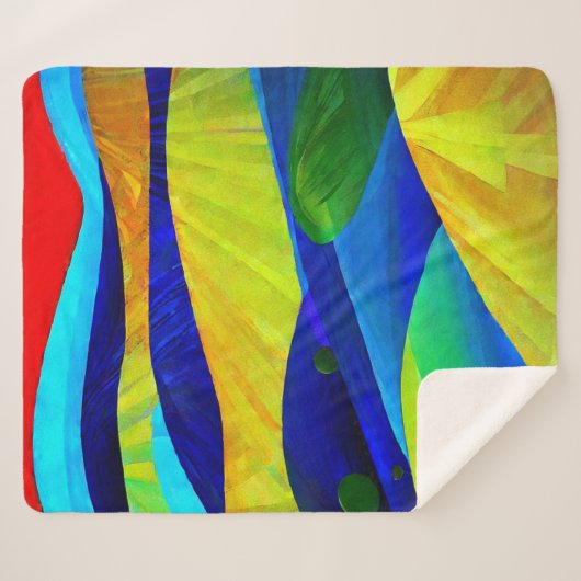 Rainbow Fantasy Hills Landschap Sherpa Deken (Voorkant (horizontaal))