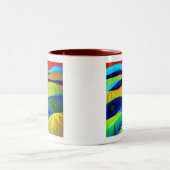 Rainbow Fantasy Hills Landschap Tweekleurige Koffiemok (Center)