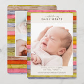 Rainbow Farmhouse Faire-part de naissance de céréa (Devant / Derrière)