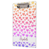 Rainbow Faux Glitter Hearts Heldere Kleurrijke Cus Klembord (Links)