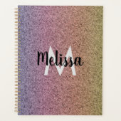 Rainbow Faux Glitter Pattern Initiaal Planner (Voorkant)