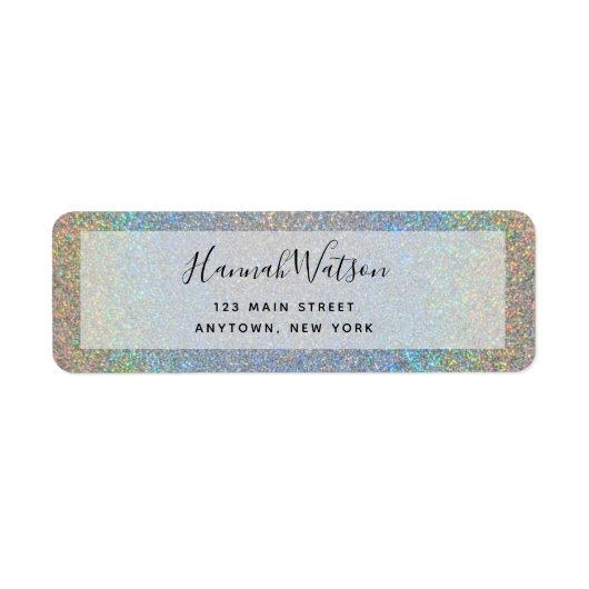Rainbow Faux Holographic Return Address Label (Voorkant)
