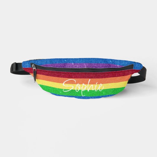 Rainbow Faux Parties scintillant Nom personnalisé  (Recto)