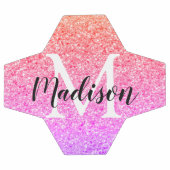 Rainbow Faux Parties scintillant Script Monogramme (Plat)