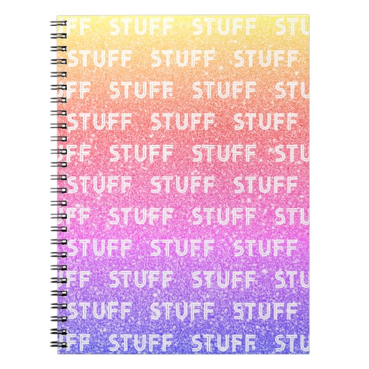 Rainbow Faux Sparkle Stuff 1980s Style Carnet (Devant)