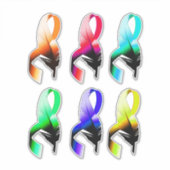 Rainbow Feather Cancer linten kunst Sticker (Voorkant)