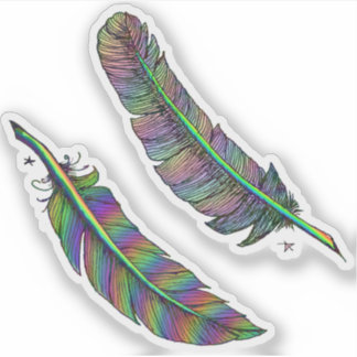 Rainbow Feathers Sticker