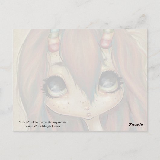 Rainbow fée fille carte postale grands yeux (Dos)